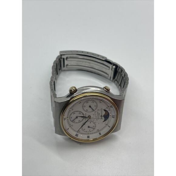 Vtg Seiko 7A48-7009 Watch Sports 100 Moonphase Original Bracelet Chronograph - Picture 12 of 12